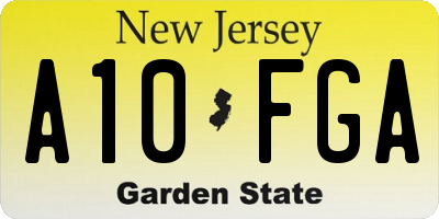 NJ license plate A10FGA