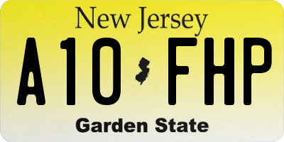 NJ license plate A10FHP