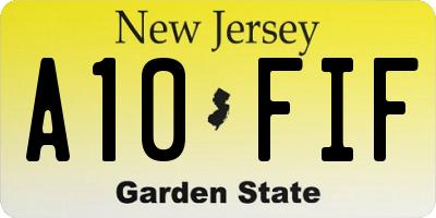 NJ license plate A10FIF