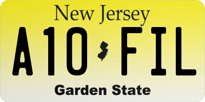 NJ license plate A10FIL