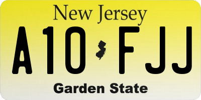 NJ license plate A10FJJ