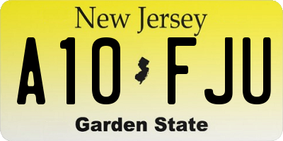NJ license plate A10FJU