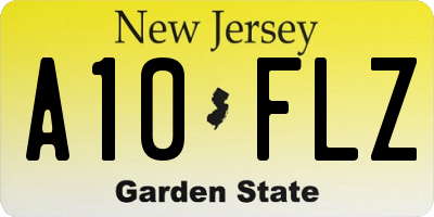 NJ license plate A10FLZ