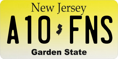 NJ license plate A10FNS