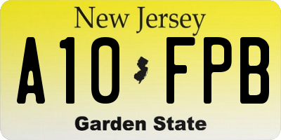 NJ license plate A10FPB