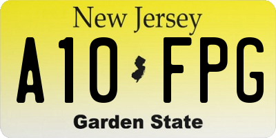 NJ license plate A10FPG