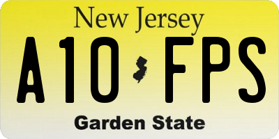 NJ license plate A10FPS