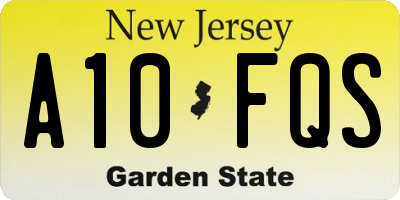 NJ license plate A10FQS