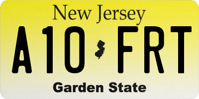 NJ license plate A10FRT