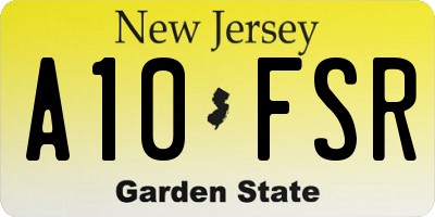 NJ license plate A10FSR