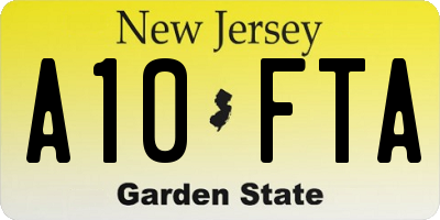 NJ license plate A10FTA