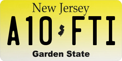 NJ license plate A10FTI