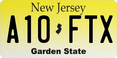 NJ license plate A10FTX