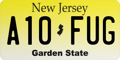 NJ license plate A10FUG
