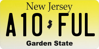 NJ license plate A10FUL