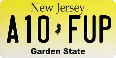 NJ license plate A10FUP