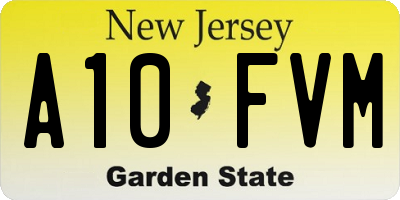 NJ license plate A10FVM