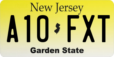 NJ license plate A10FXT