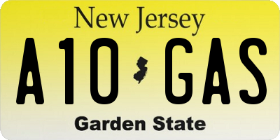 NJ license plate A10GAS