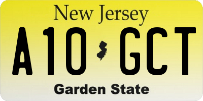 NJ license plate A10GCT