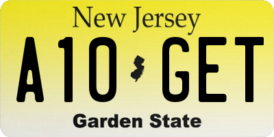 NJ license plate A10GET