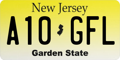 NJ license plate A10GFL