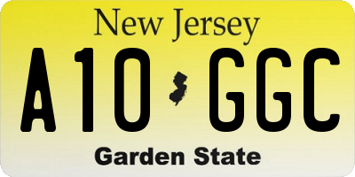 NJ license plate A10GGC