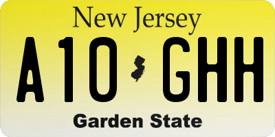 NJ license plate A10GHH