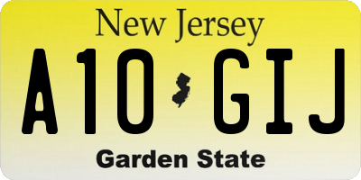 NJ license plate A10GIJ
