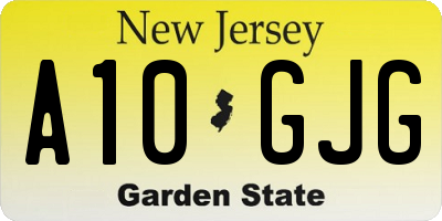 NJ license plate A10GJG