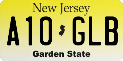 NJ license plate A10GLB