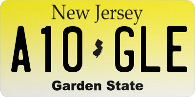 NJ license plate A10GLE