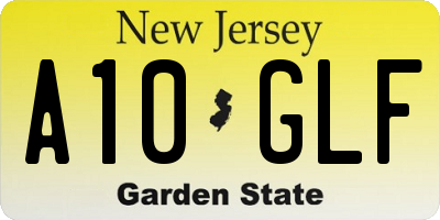 NJ license plate A10GLF