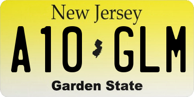 NJ license plate A10GLM