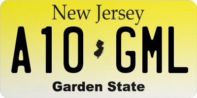 NJ license plate A10GML