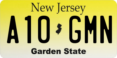 NJ license plate A10GMN