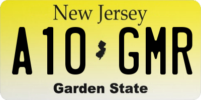 NJ license plate A10GMR