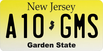 NJ license plate A10GMS