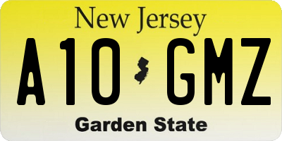 NJ license plate A10GMZ