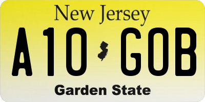 NJ license plate A10GOB