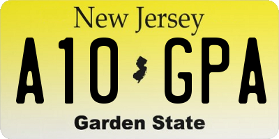 NJ license plate A10GPA