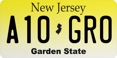 NJ license plate A10GRO