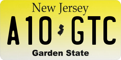 NJ license plate A10GTC