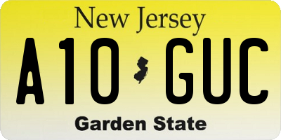 NJ license plate A10GUC