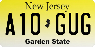 NJ license plate A10GUG