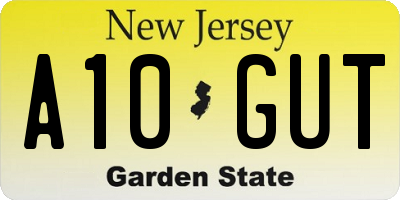 NJ license plate A10GUT