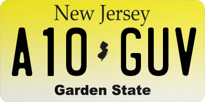 NJ license plate A10GUV