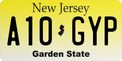NJ license plate A10GYP