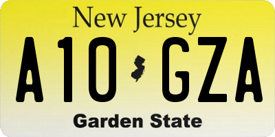 NJ license plate A10GZA