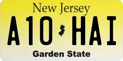 NJ license plate A10HAI